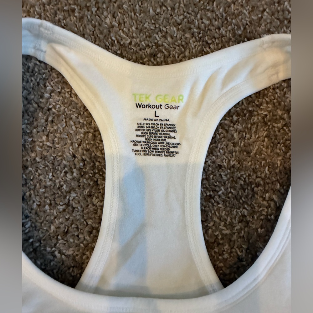 Tek Gear White Sports Bra large athletic - Picture 4 of 4
